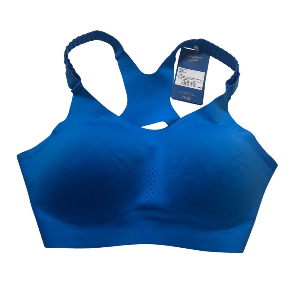 Brooks Dare Racerback Run Bra 2.0 Azure Blue High Impact Sport Bra 36D 350085447